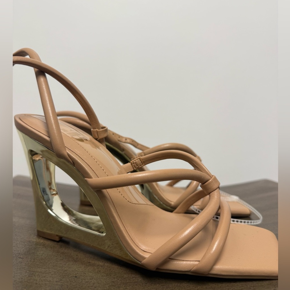 Gianni Bini Tan Strappy Wedges